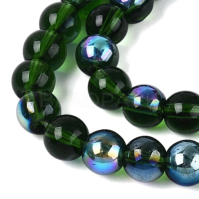 Transparent Electroplate Glass Beads Strands LS-EGLA-Q132-6MM-01A-21-1