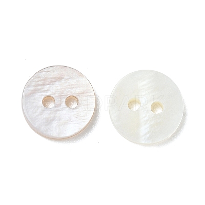 2-Hole Shell Flat Round Buttons BUTT-P012-11-1