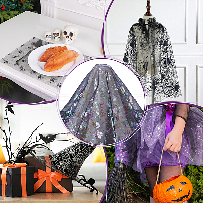 Halloween Polyester Mesh Fabric AJEW-WH0314-852C-1