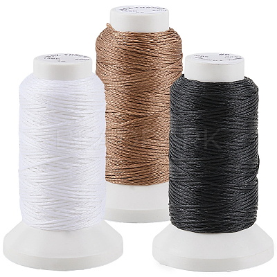 3 Rolls 3 3 Colors Flat Waxed Polyester Cord OCOR-CL0001-12B-1