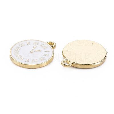 Clock Alloy Enamel Pendants X-ENAM-Q033-11D-1
