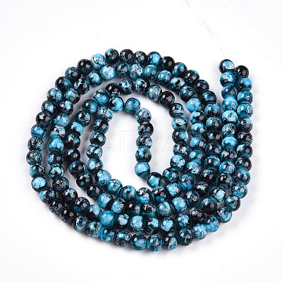Baking Paint Glass Beads Strands LS-DGLA-N003-6mm-A08-1