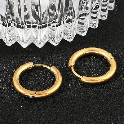 202 Stainless Steel Huggie Hoop Earrings X-EJEW-F111A-16mm-G-1