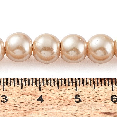 Baking Paint Pearlized Glass Pearl Round Bead Strands X-HY-Q330-8mm-42-1