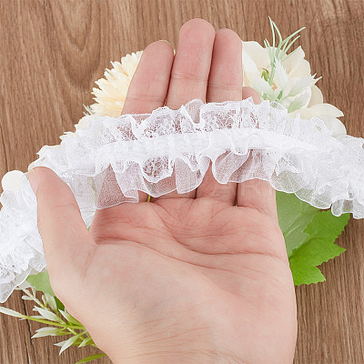 10M Cotton Mesh Pleated Elastic Lace Ribbon OCOR-DR0001-06-1