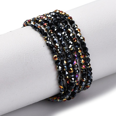 Electroplate Glass Beads Strands EGLA-H107-01A-HP01-1