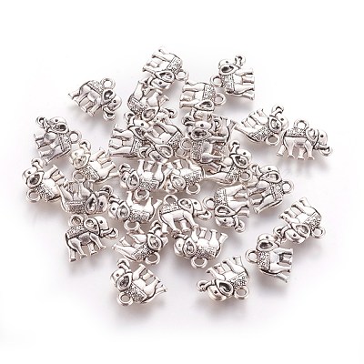 Vintage Elephant Charms A-PALLOY-ZN-47017-AS-F-1