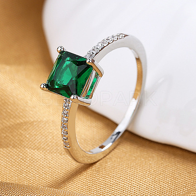 Brass Micro Pave Cubic Zirconia Finger Rings for Women FS-WG14AB5-02-1