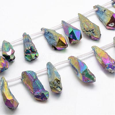 Electroplated Natural Quartz Crystal Beads Strands G-G890-A-07-1