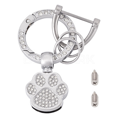 1Pc DIY Alloy Rhinestone Spring Gate Rings Keychains FIND-TA0008-54A-P-1