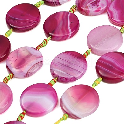 Natural Banded Agate Coin Beads Strands GG-CBAE0EB-06B-1