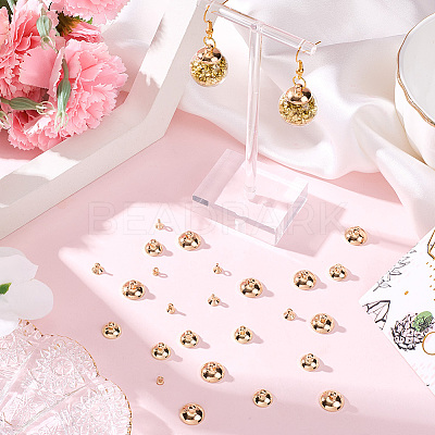 120Pcs 6 Styles Brass Bead Cap Pendant Bails DIY-SP0004-25LG-1