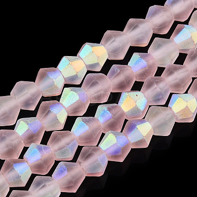 Imitate Austrian Crystal Bicone Frosted Glass Beads Strands EGLA-A039-T3mm-MB26-1