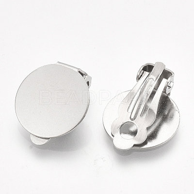 Tarnish Resistant 304 Stainless Steel Clip-on Earring Findings X-STAS-T045-33D-P-1