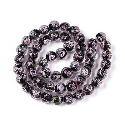 Handmade Foil Lampwork Beads LAMP-T021-33B-1
