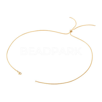 Adjustable 304 Stainless Steel Slider Necklaces NJEW-CJ0001-01G-1