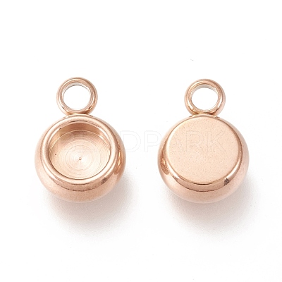 Ion Plating(IP) 304 Stainless Steel Pendant Cabochon Settings STAS-I162-01A-RG-1