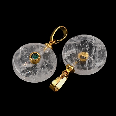 Natural Quartz Crystal Pendants G-P628-03G-10-1