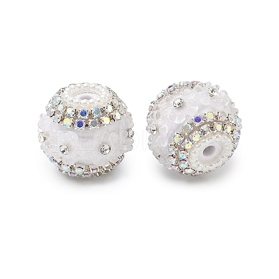 Bling Resin Rhinestone Flower Beads LS-OACR-D310-01P-F-1