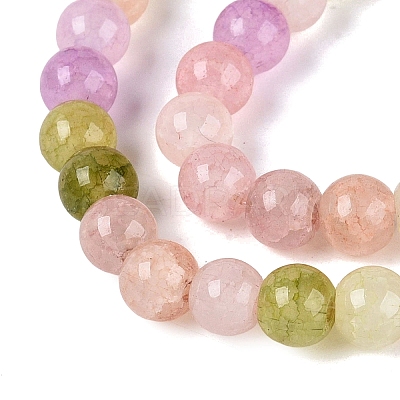 Ombre Effect Dyed Crackle Glass Beads Strands GLAA-Q106-01A-B15-1
