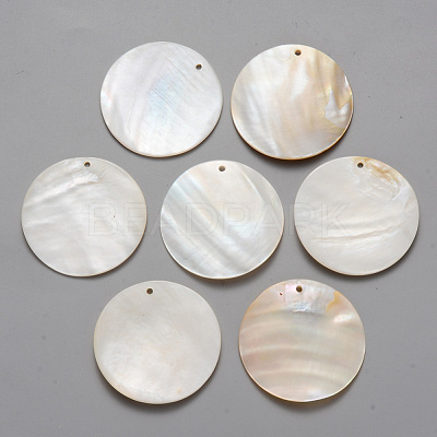 Natural Freshwater Shell Pendants X-SHEL-R021-01-1