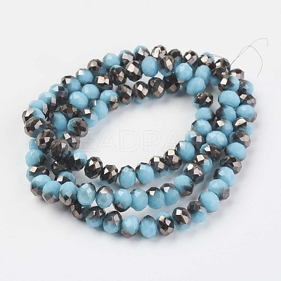 Electroplate Opaque Glass Beads Strands EGLA-A034-P4mm-P13-1