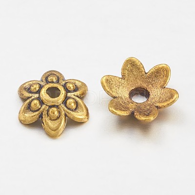 Tibetan Antique Golden Metal Caps GLF0626Y-1