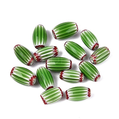 Handmade Millefiori Glass Barrel Beads LS-LA-N002-03F-1