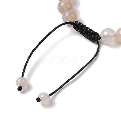 8mm Round Natural Purple Quartz Braided Bead Bracelets BJEW-C067-01B-25-1