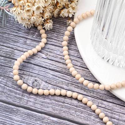 Natural Fossil Beads Strands X-G-E110-4mm-2-1