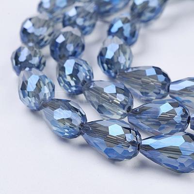 Electroplate Glass Beads Strands EGLA-D015-15x10mm-32-1
