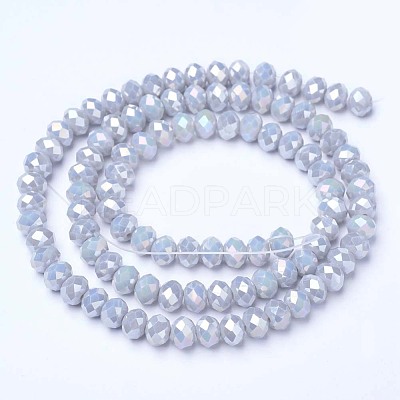 Electroplate Glass Beads Strands EGLA-A034-P4mm-B11-1