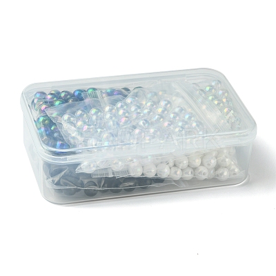 350Pcs 7 Colors Transparent & Opaque Acrylic Beads MACR-FS0001-82-1