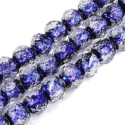Handmade Foil Glass Lampwork Beads Strands DICH-T023-02A-1