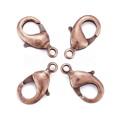 Red Copper Brass Lobster Claw Clasps X-KK-903-R-NF-1