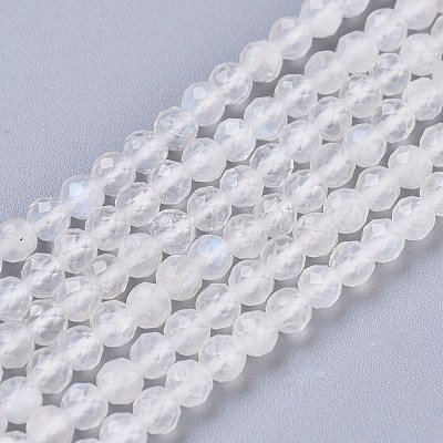 Natural Rainbow Moonstone Beads Strands G-R475-030-1