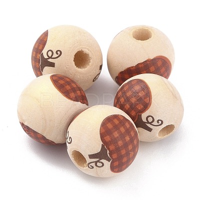 Autumn Theme Natural Wooden Beads WOOD-O005-03B-1