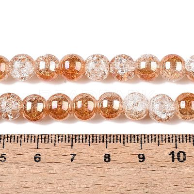 Electroplated Crackle Glass Beads Strands EGLA-N014-8mm-01-1