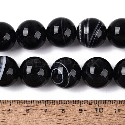 Natural Banded Agate Beads Strands G-Q608-18B-1