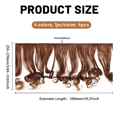 4Pcs 4 Colors PP Doll Wig Long Curly Hair DIY-GL0006-20B-1