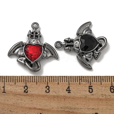 Rack Plating Alloy & Glass Charms PALLOY-F312-21B-1