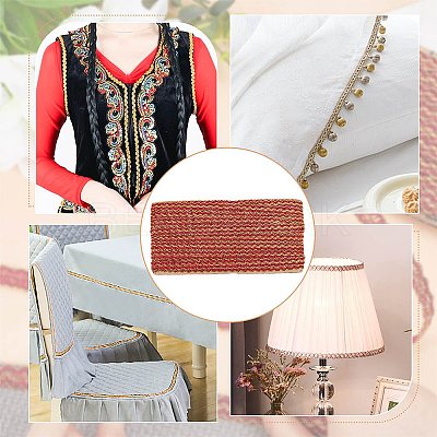 12M Metallic Polyester Braided Lace Trim Ribbons OCOR-WH0060-73C-1