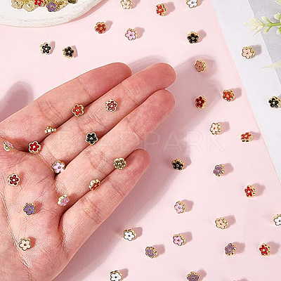 140Pcs 7 Colors Alloy Enamel Buttons FIND-GF0008-29-1