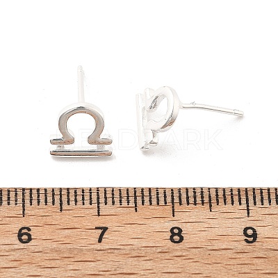 925 Sterling Silver Stud Earrings EJEW-K303-01S-05-1