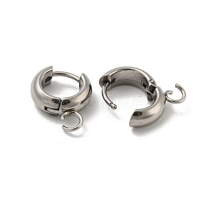 Tarnish Resistant 201 Stainless Steel Huggie Hoop Earring Findings STAS-P283-01U-P-1