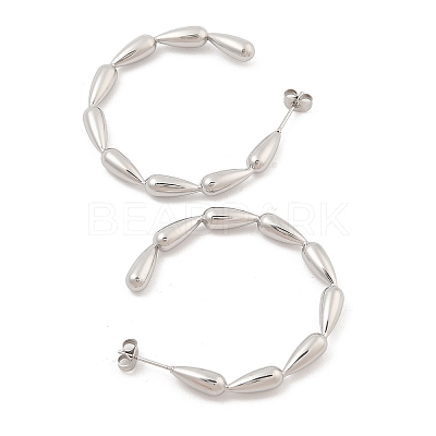 304 Stainless Steel Teardrop Stud Earrings for Women EJEW-C120-20P-1