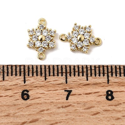 Brass Micro Pave Cubic Zirconia Connector Charms KK-L258-03A-G-1