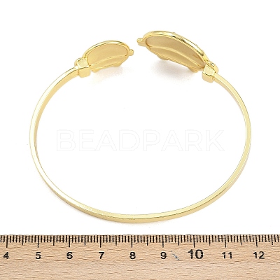 Marine Organism Brass Cuff Bangles for Women BJEW-D368-03B-G-1