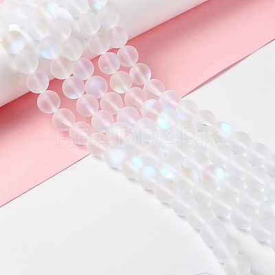 Synthetic Moonstone Beads Strands G-E573-01C-08-1