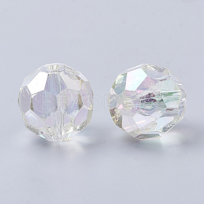 AB-Color Plated Transparent Acrylic Beads TACR-R136-01B-1